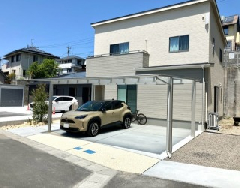 明るいグレーの外壁のお家に合う明るい外構！　～鹿児島市M様邸～