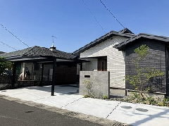 植栽が映えるシンプルモダンな新築外構　鹿児島県伊佐市M様邸