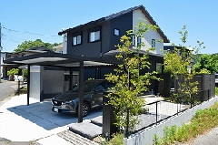 植栽に囲まれたモダンな住宅の外構工事　豊かな緑量編　鹿児島市S様邸