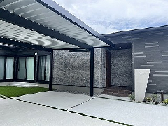 スタイリッシュなグレー外壁の新築外構　宮崎市K様邸