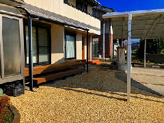 天然木のデッキからメンテナンスフリーの樹脂デッキへ　都城市T様