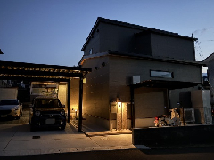 アイホームご新築　夜も素敵なエクステリア(宮崎市G様邸)